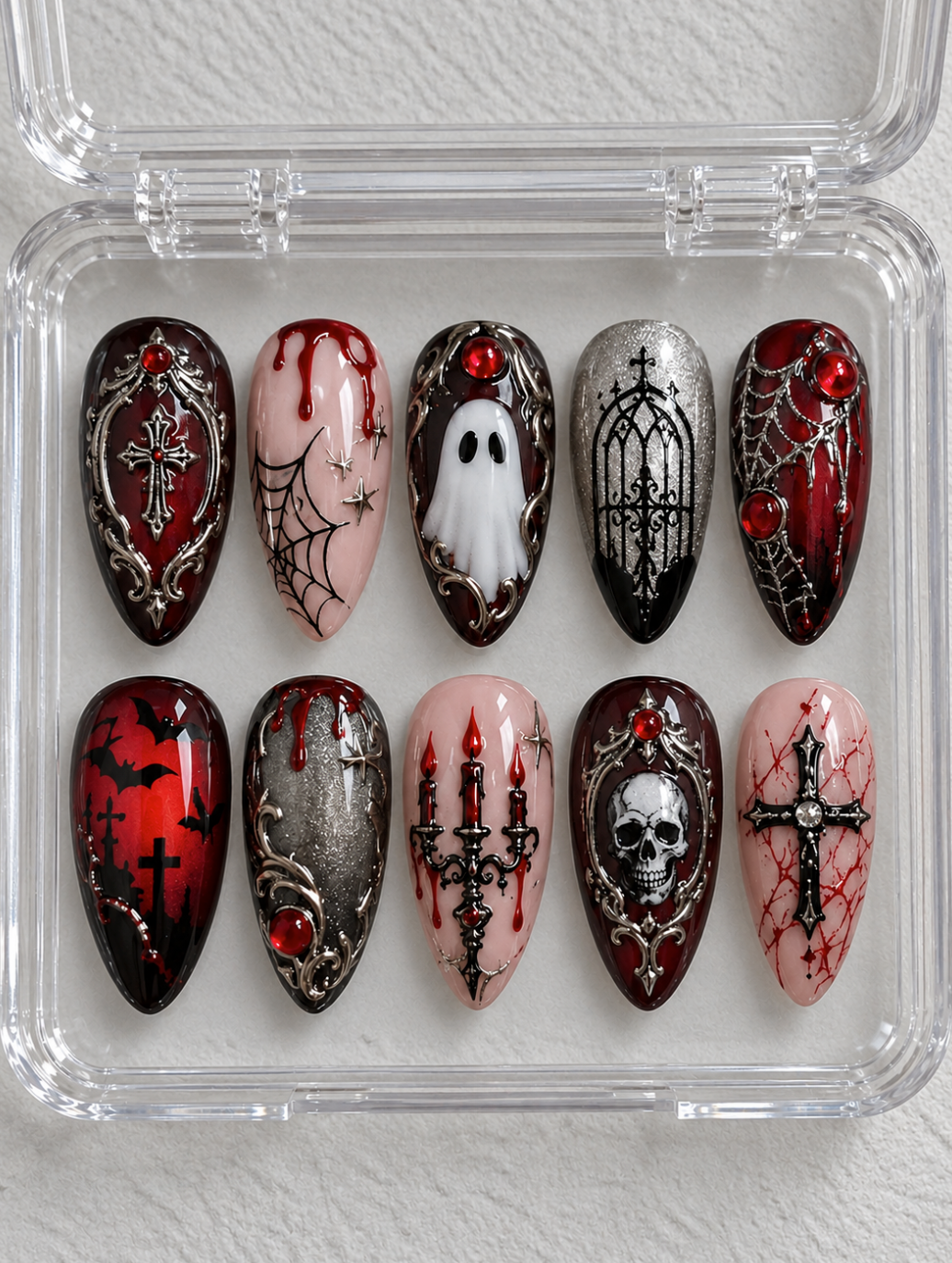Black Cat Halloween press-on Nails, Green Cat Eye Nails, 3D Ghost Pumpkin Nails, Cute Spooky Witchy Nail Art.