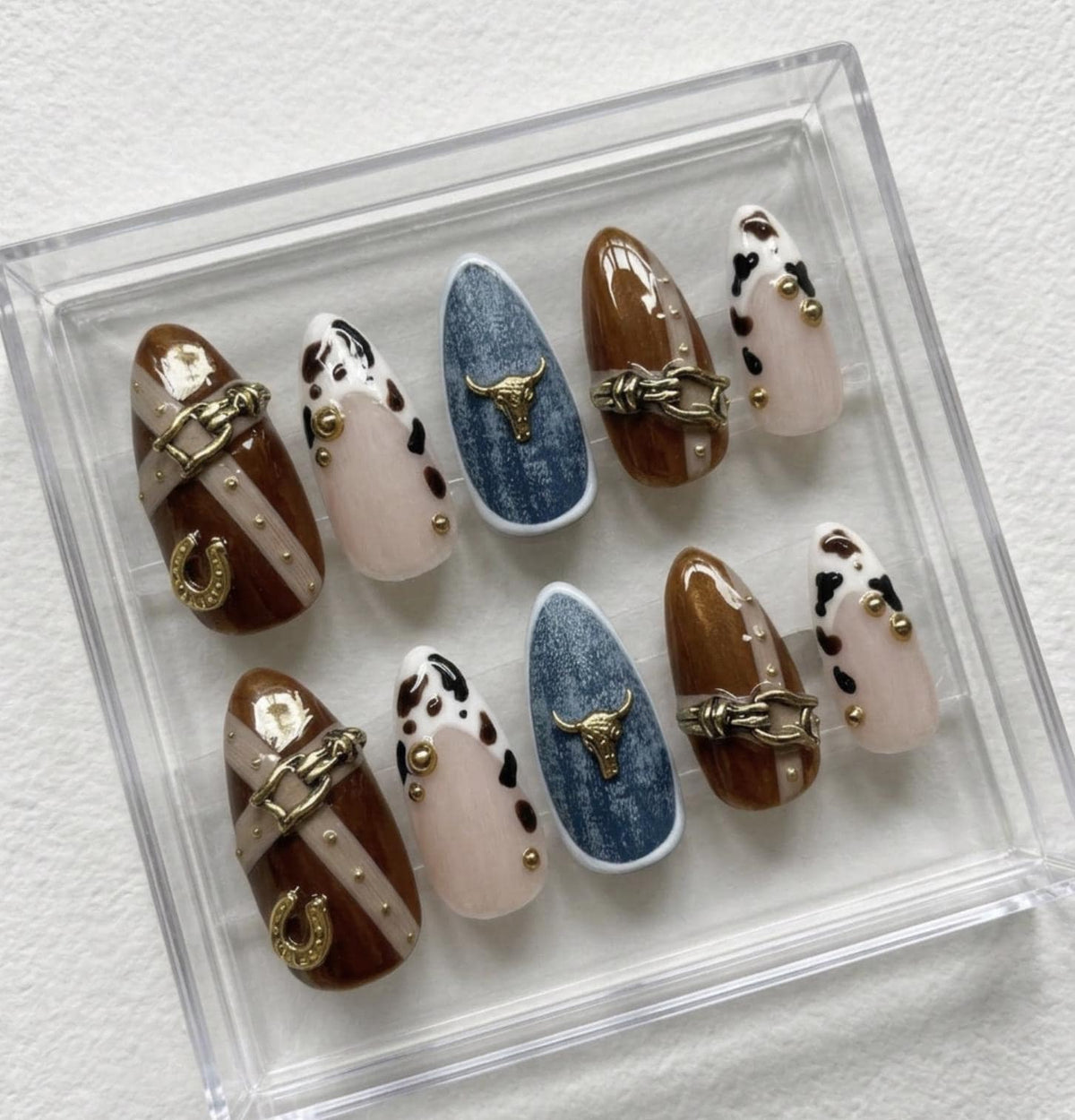 Cowgirl Western press-on Nails; Cowboy Rodeo Nails.