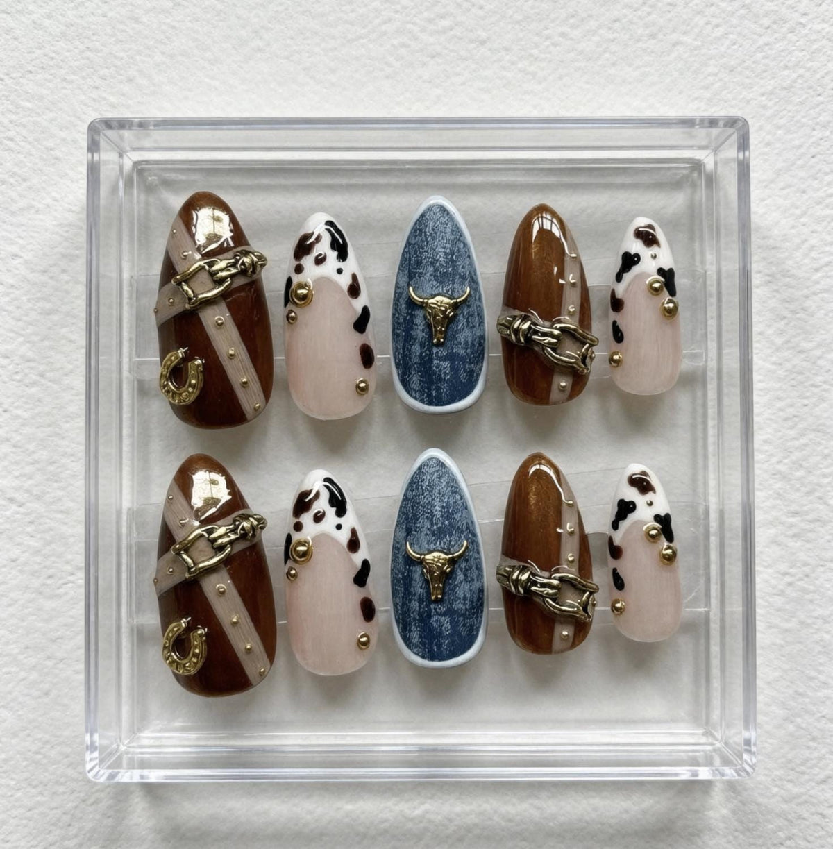 Cowgirl Western press-on Nails; Cowboy Rodeo Nails.