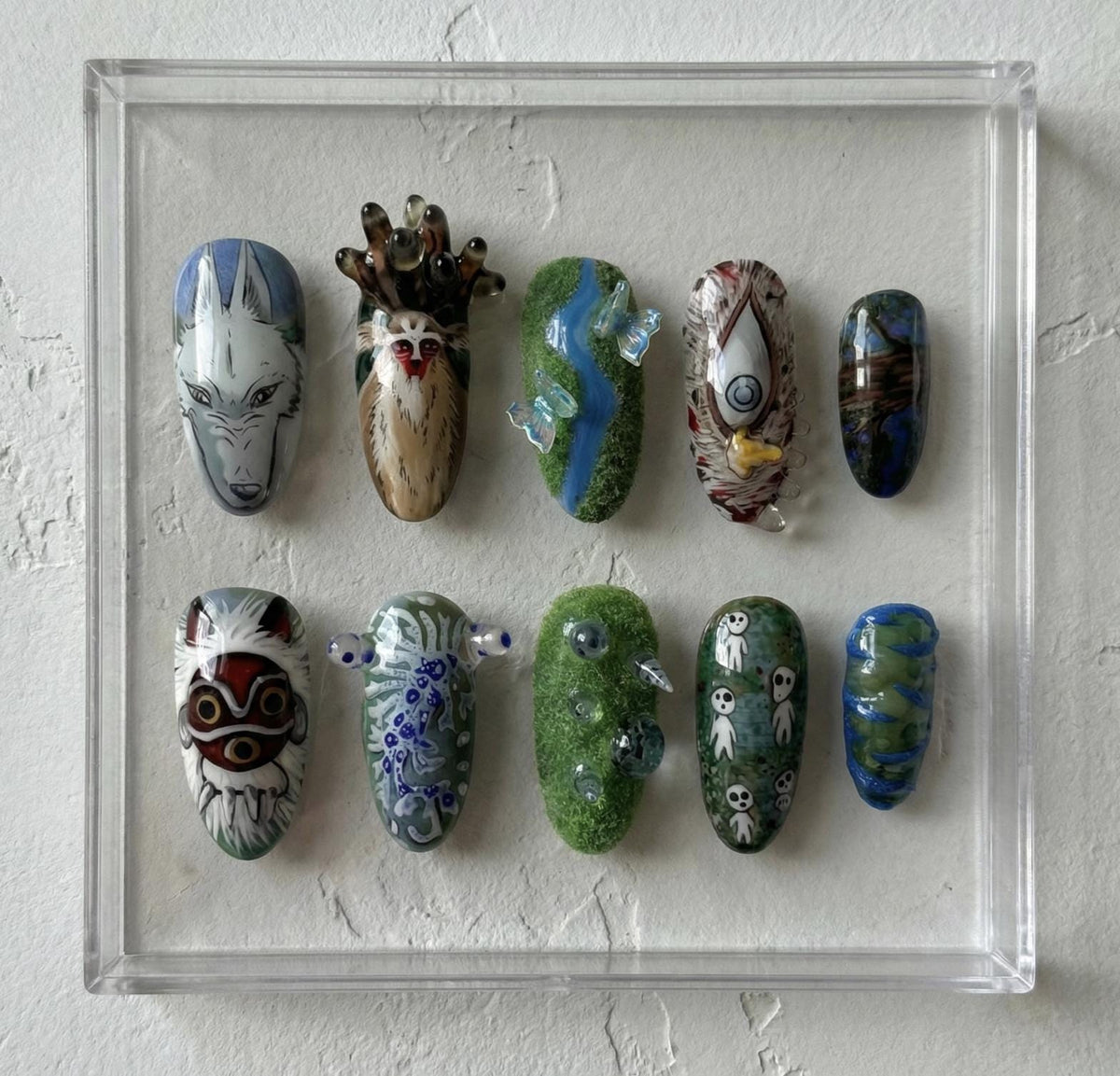Forest Spirit press-on Nails; Mystical Nature Nail Set.