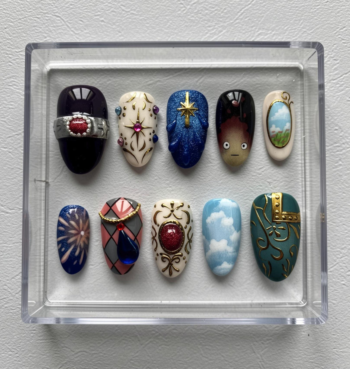 Magical Castle press-on Nails; Fantasy Sky Nail Set.